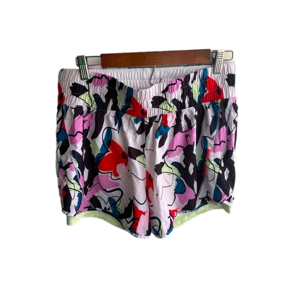 Athletic works active Shorts Women 12 Multi Excellent Abstract Floral